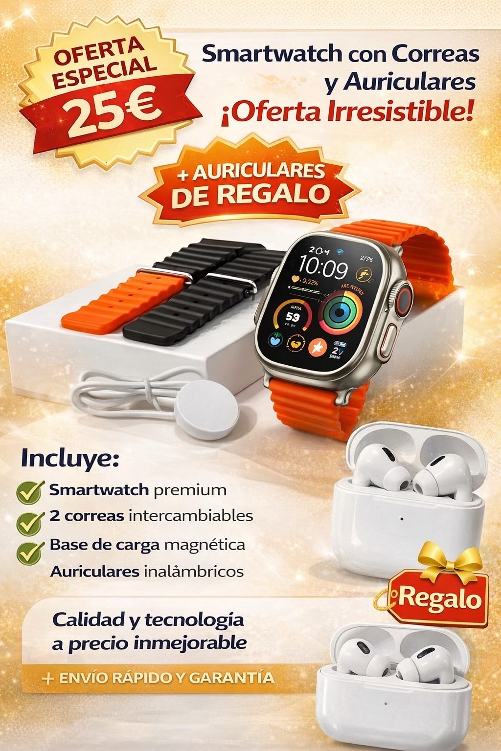 Smartwatch Ultra Pro con 2 correas ( negro y .....